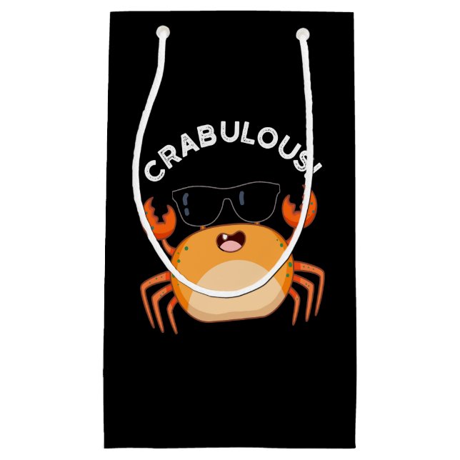 Petit Sac Cadeau Crabe Funny Crabe Pun Dark BG (Devant)
