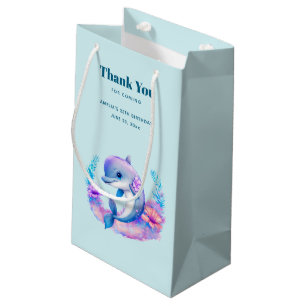 Petit Sac Cadeau Créature Mer Dauphin Cute Anniversaire Merci