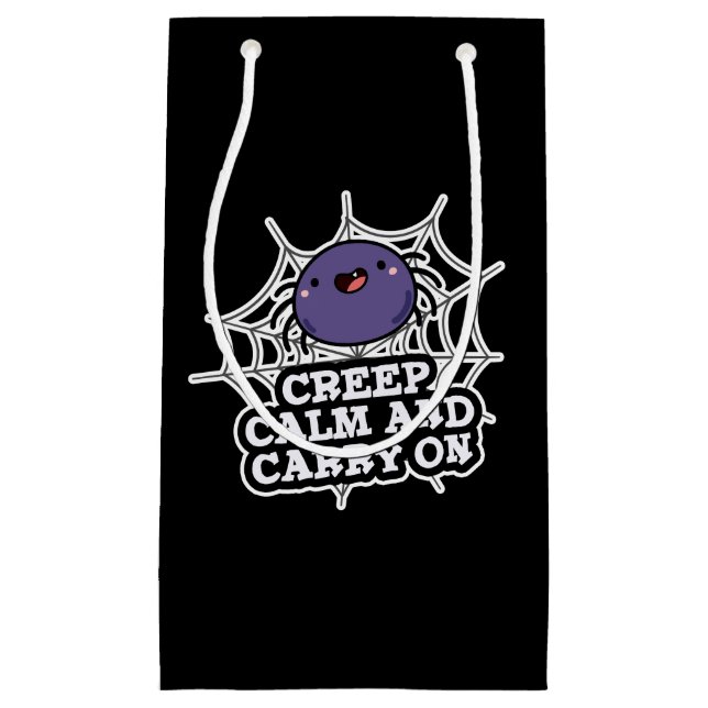 Petit Sac Cadeau Creep Calm Et Carry Funny Spider Pun Dark BG (Devant)