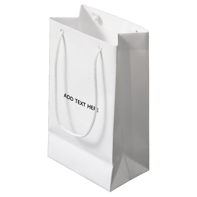 Petit Sac Cadeau Créez Votre Propre Blanc  (Devant Angle)