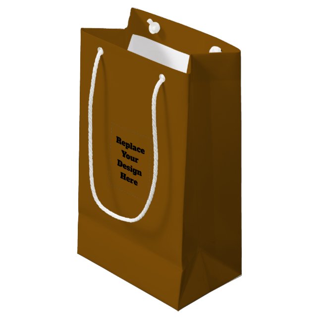 Petit Sac Cadeau Créez Votre Propre Marron (Devant Angle)