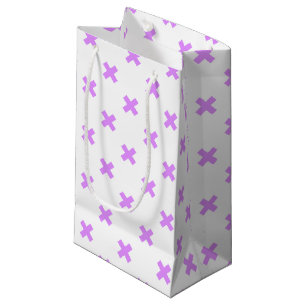 Petit Sac Cadeau Crochets Lilac sur blanc