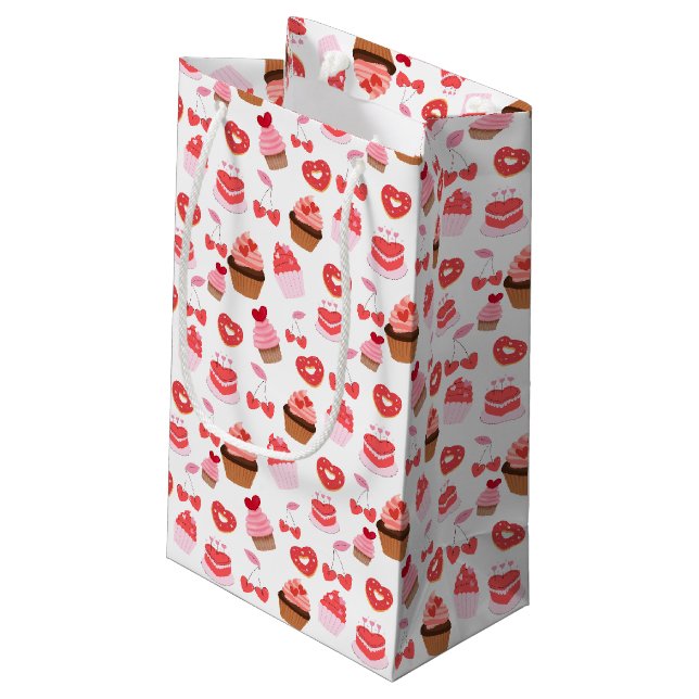 Petit Sac Cadeau Cupcakes Sucrés Saint-Valentin  (Dos Angle)