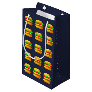 Petit Sac Cadeau Cute 8 bits Burger Colorful Fast Food Fun Pixel Ar