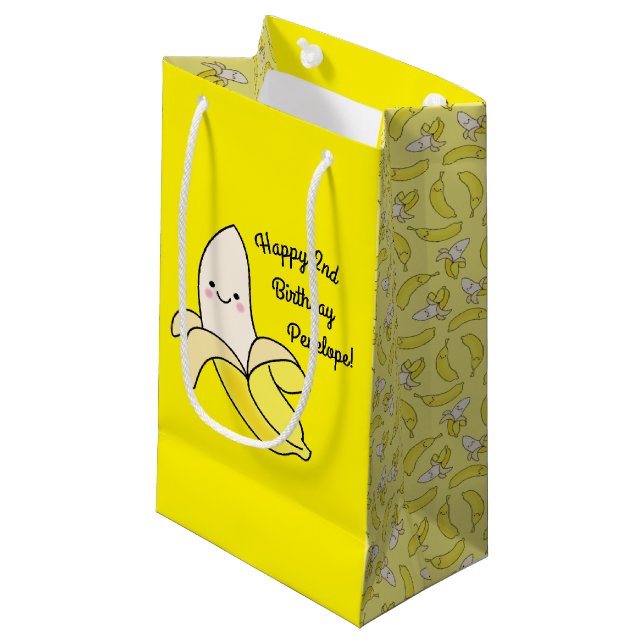 Petit Sac Cadeau Cute Anniversaire de enfant banane Kawaii (Devant Angle)