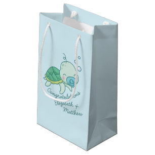 Petit Sac Cadeau Cute Baby shower de tortue de mer Kawaii Blue Boy