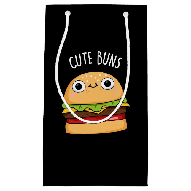Petit Sac Cadeau Cute Buns Funny Burger Pun Dark BG (Devant)