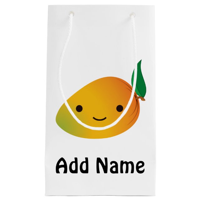 Petit Sac Cadeau Cute Kawaii Mango souriant (Devant)