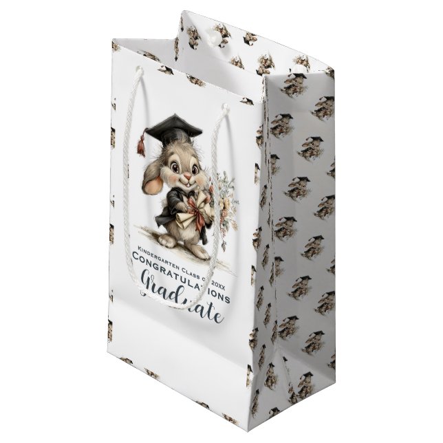 Petit Sac Cadeau  Cute Kindergarten Graduation Bunny Design (Devant Angle)