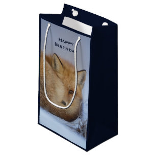 Petit Sac Cadeau Cute Little Fox Curling Up Winter Photo