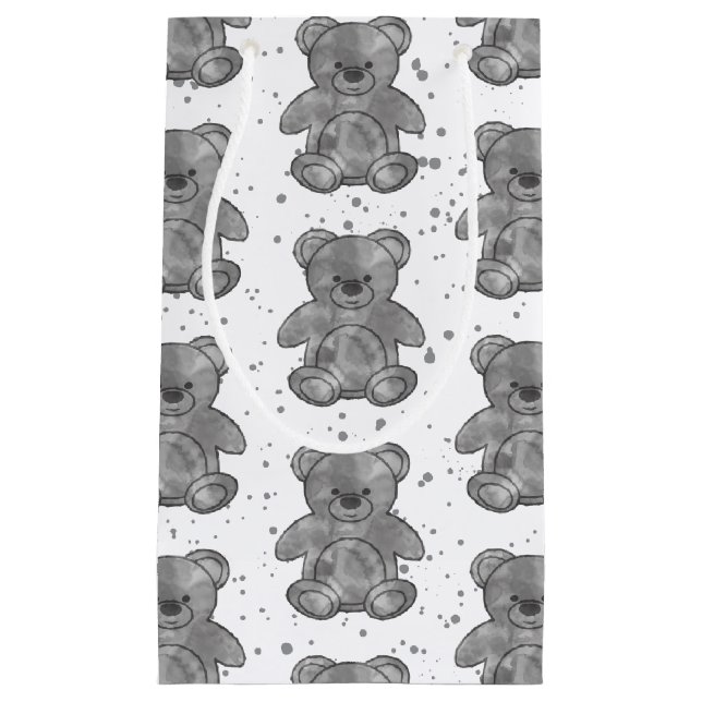 Petit Sac Cadeau Cute ours en peluche noir et blanc Personnalisé (Devant)