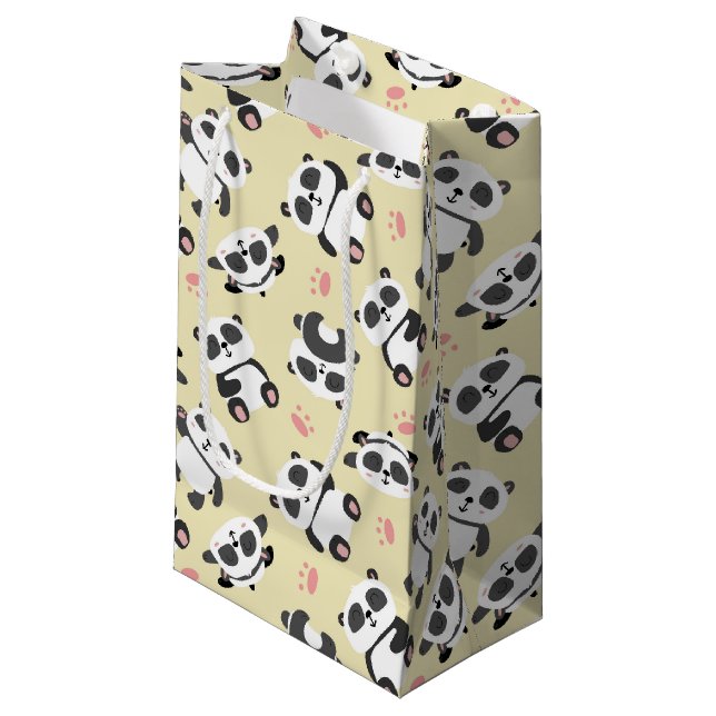 Petit Sac Cadeau Cute panda ours arrière - plan crème de patte (Devant Angle)