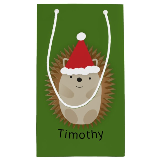 Petit Sac Cadeau Cute Père Noël Hedgehog (Dos)
