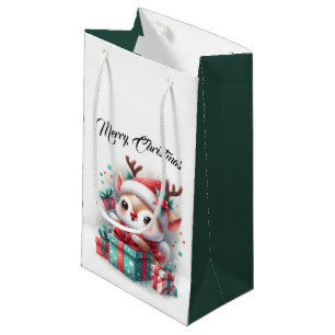 Petit Sac Cadeau Cute Père Noël Reindeer