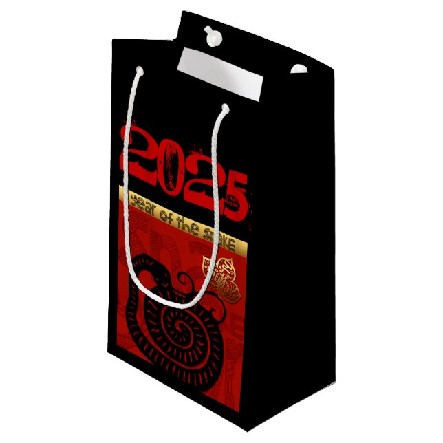 Petit Sac Cadeau Cute serpent chinois Nouvel An Zodiac Anniversaire (Devant Angle)