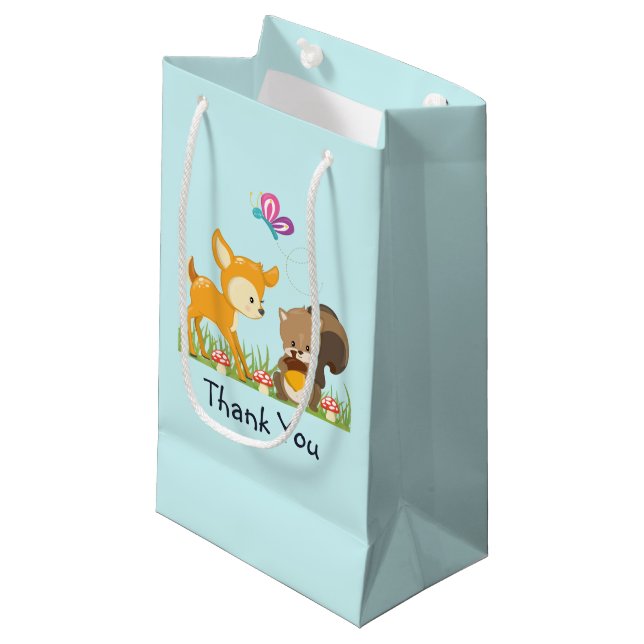 Petit Sac Cadeau Cute Woodland Créations Cartoon Merci (Devant Angle)