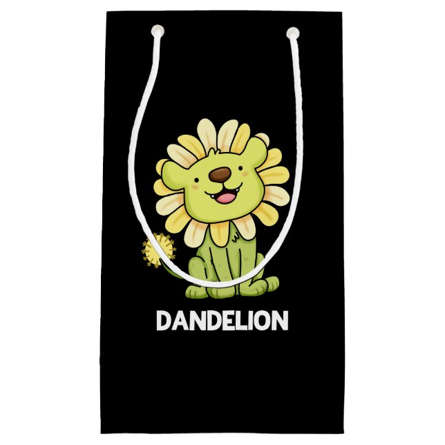 Petit Sac Cadeau Dandelion Funny Lion Pun Dark BG (Devant)