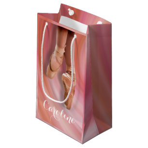 Petit Sac Cadeau Danseur de ballet en chaussure d'orteil avec nom