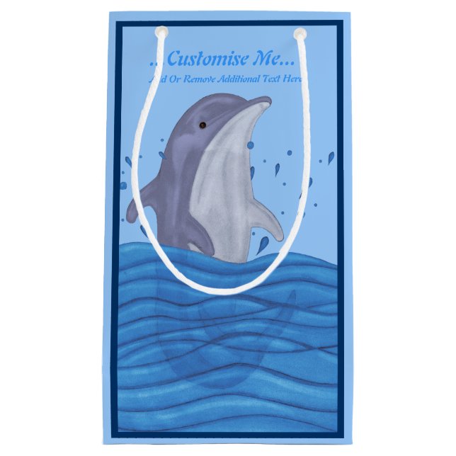 Petit Sac Cadeau Dauphin Splash (Devant)