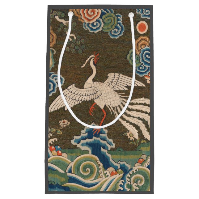 Petit Sac Cadeau Décor d'antiquité chinois d'oiseaux (Devant)
