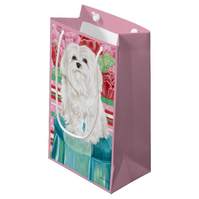 Petit Sac Cadeau Della Rose Maltese (Devant Angle)