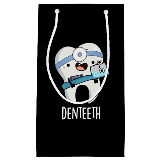 Petit Sac Cadeau Denteeth Drôle Dents Jeu de dents Dark BG (Devant)