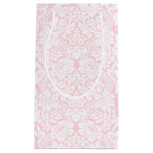 Petit Sac Cadeau Dentelle blanche sur le rose