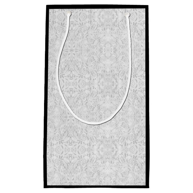 Petit Sac Cadeau Dentelle blanche tombante (Devant)