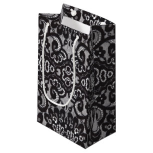 Petit Sac Cadeau dentelle noire parisienne