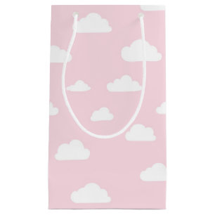Petit Sac Cadeau Des nuages de dessins animés blancs sur un Motif