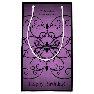 Petit Sac Cadeau Design noir pourpre