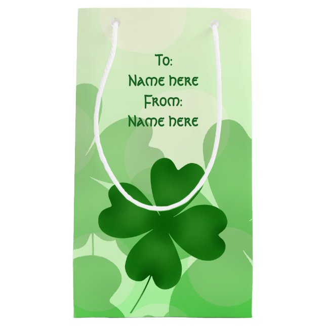 Petit Sac Cadeau Design shamrock (Devant)