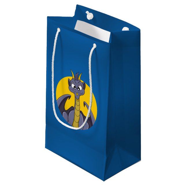 Petit Sac Cadeau Dessin animé de dragon violet (Devant Angle)
