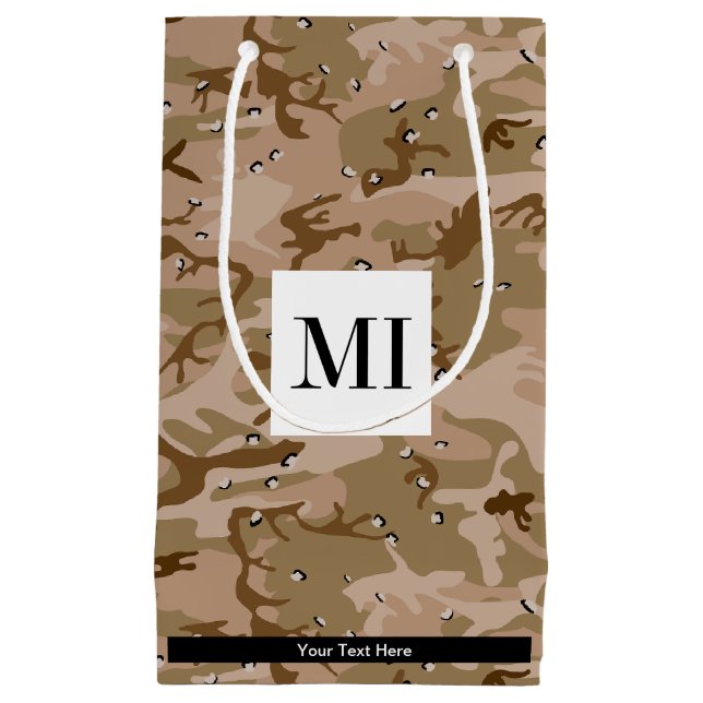 Petit Sac Cadeau Dessin de camouflage du désert avec des cailloux,  (Devant)