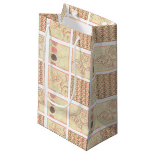 Petit Sac Cadeau Dessins roses de bois de graveur par Chariklia