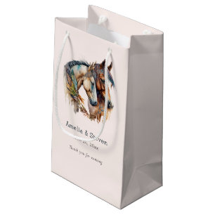 Petit Sac Cadeau Deux beaux chevaux Western Boho Mariage