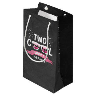 Petit Sac Cadeau Deux filles Cool Chalkboard 2e anniversaire