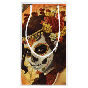 Petit Sac Cadeau Dia De Los Muertos Throw Pillow