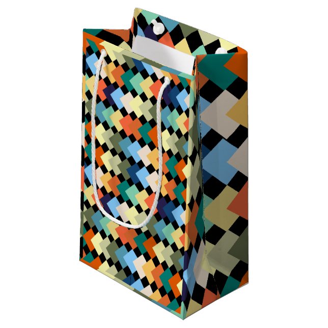 Petit Sac Cadeau Diamants de couleur claire (Devant Angle)
