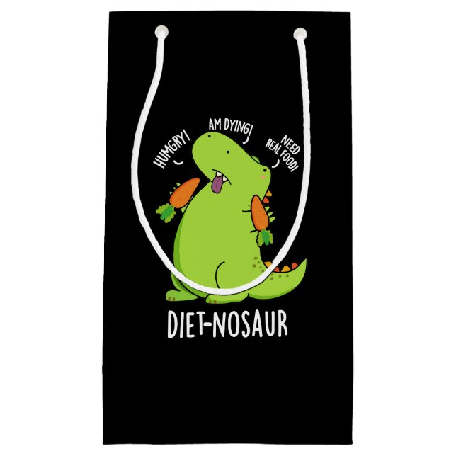 Petit Sac Cadeau Diet-nosaur Dinosaure Drôle Puns Dark BG (Devant)