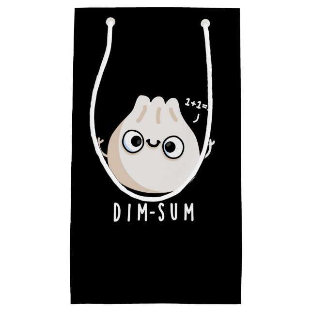 Petit Sac Cadeau Dim-sum Funny Dimsum Math Pun Dark BG (Devant)