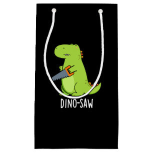 Petit Sac Cadeau Dino-scie Funny Dinosaur Outil jeu de mots Dark BG