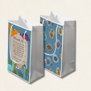 Petit Sac Cadeau Dinosaures en traversée, Baby Shower T-rex