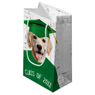 Petit Sac Cadeau Diplômé d'or avec Casquette vert