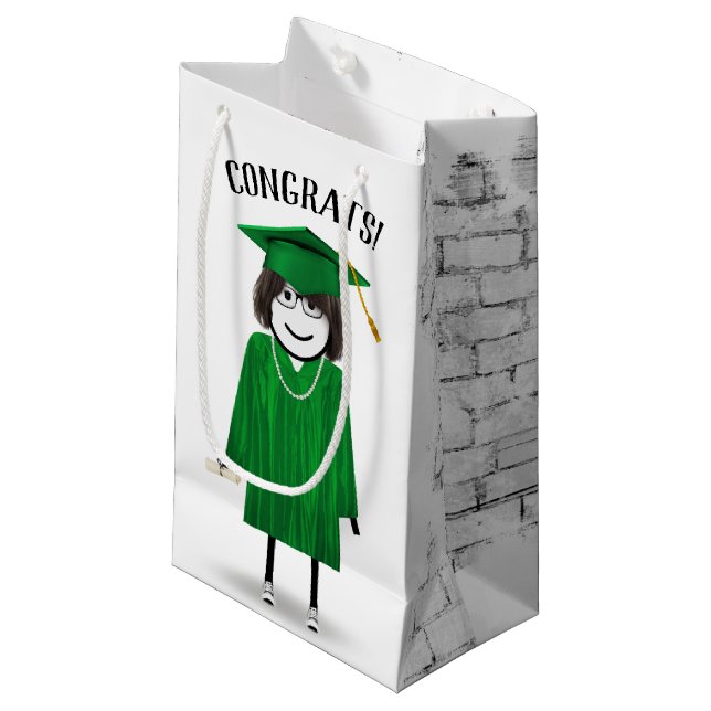 Petit Sac Cadeau Diplômée avec diplôme (Devant Angle)