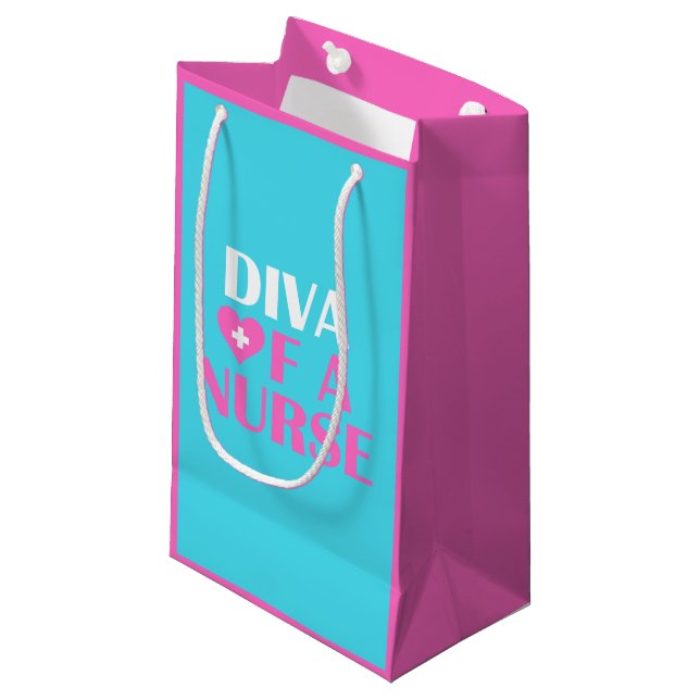 PETIT SAC CADEAU "DIVA D'UNE INFIRMIÈRE" (Devant Angle)