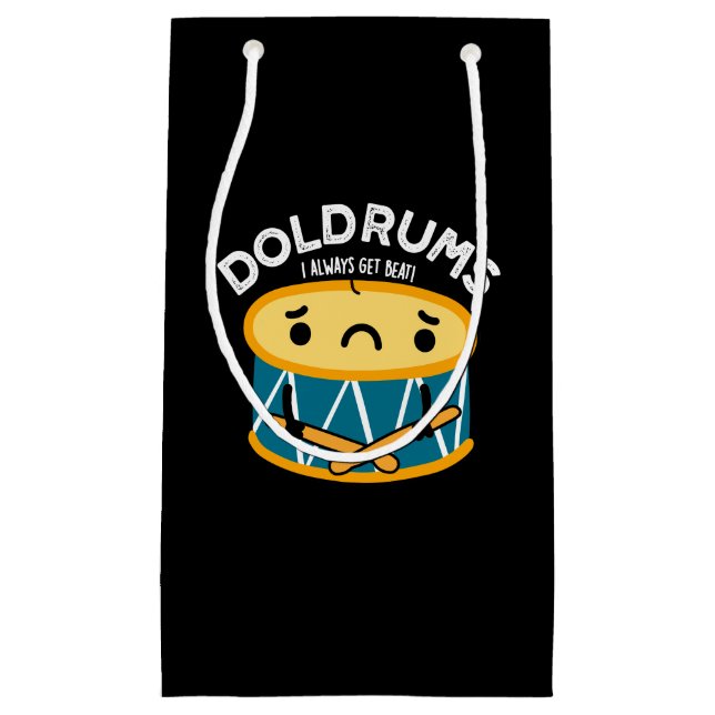 Petit Sac Cadeau Doldrums Drôle Sad Drummer Drum Pun Dark BG (Devant)