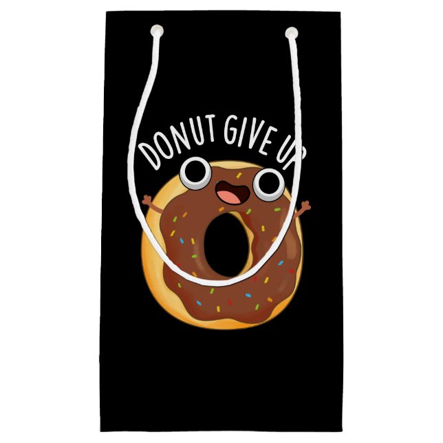 Petit Sac Cadeau Donut Abandonner Funny Food Pun Dark BG (Devant)