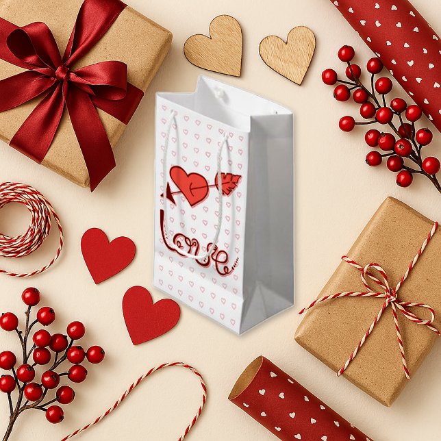 Petit Sac Cadeau Doux Rose Arrow Coeur amour (Créateur téléchargé)