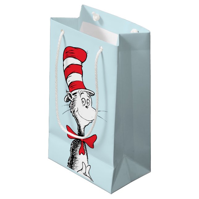 Petit Sac Cadeau Dr. Seuss I Chat dans le Casquette debout haut (Devant Angle)